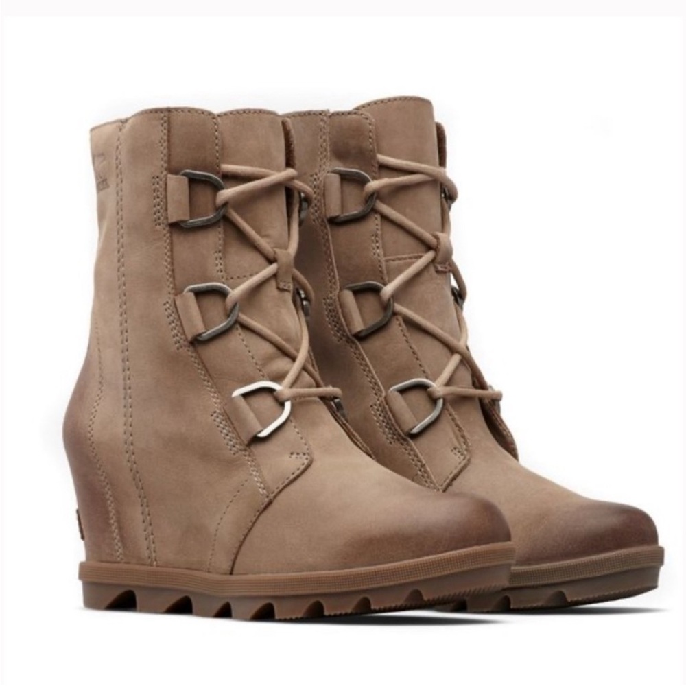 Sorel Tan Joan of Arctic Wedge Boots